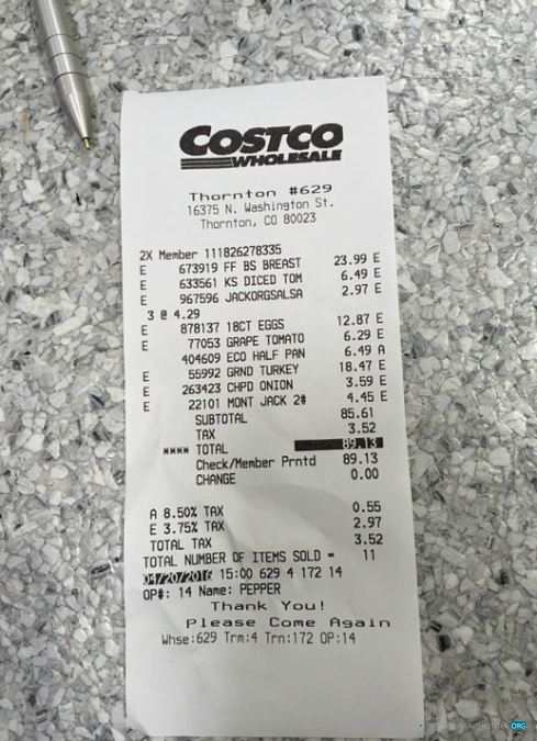 Download Costco wholesale payment check Photoshop template